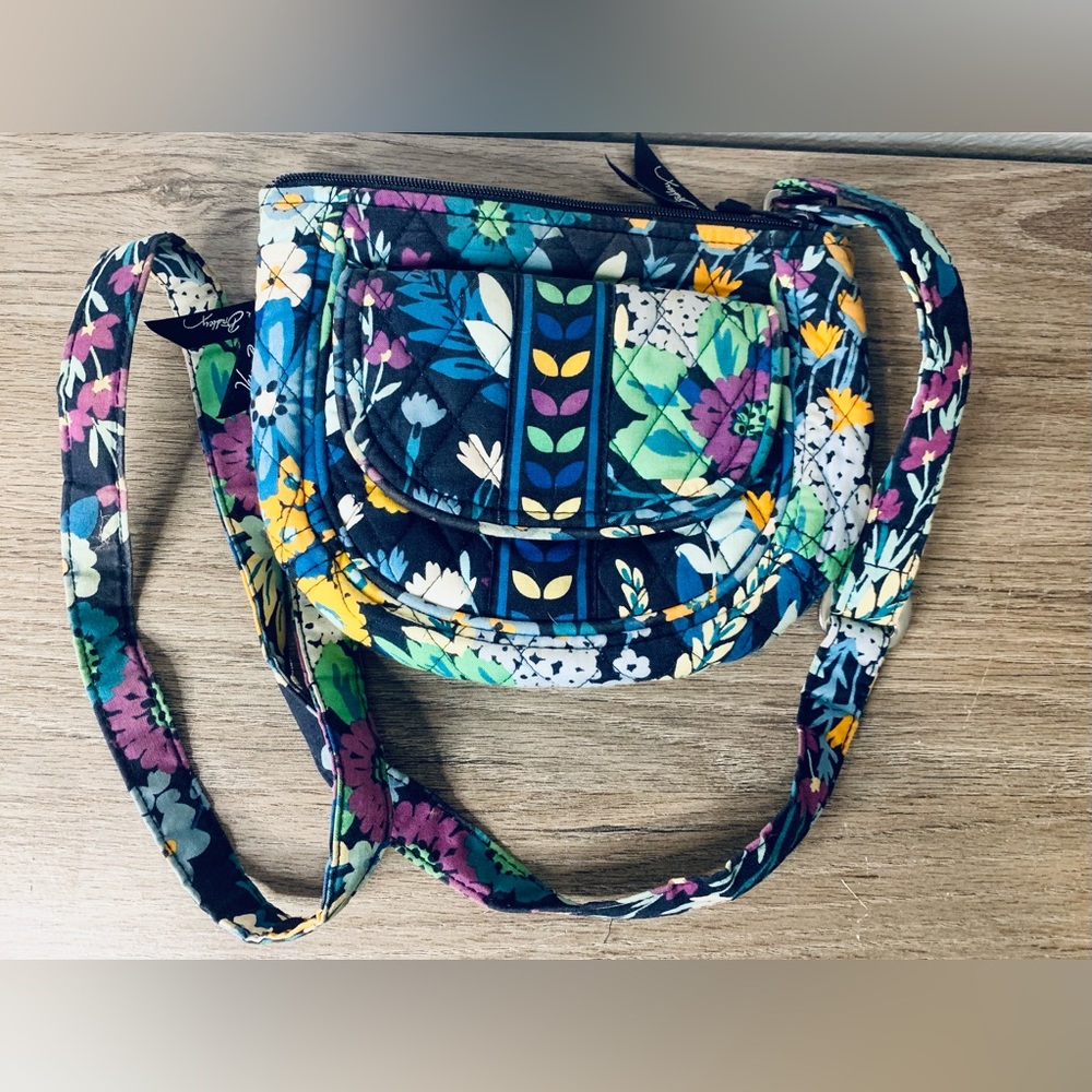 Shoulder bag Vera Bradley Purse Blue Flowers Pattern